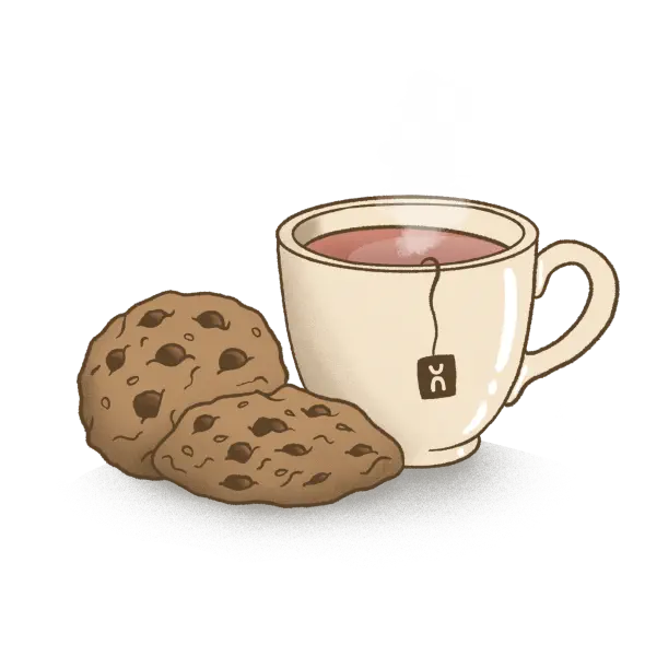 Illustration cookies et thé